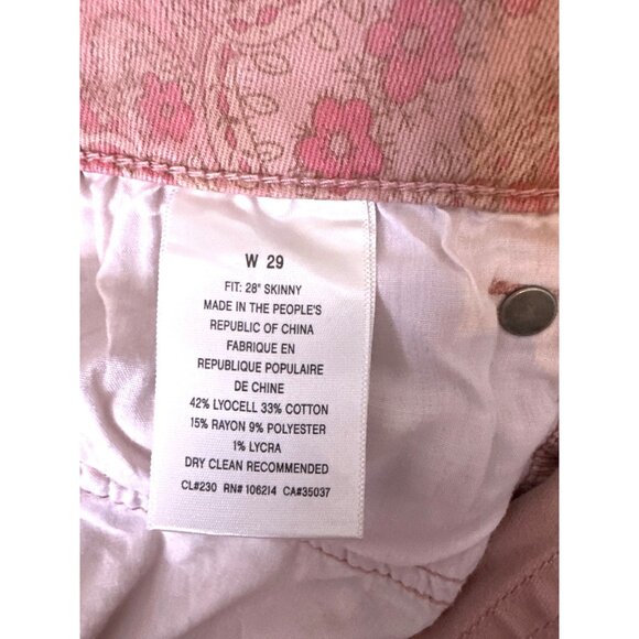 Else Mauve Womens Pink Paisley Floral Skinny Jeans W29 Cotton & Lyocell Stretch - Picture 4 of 14